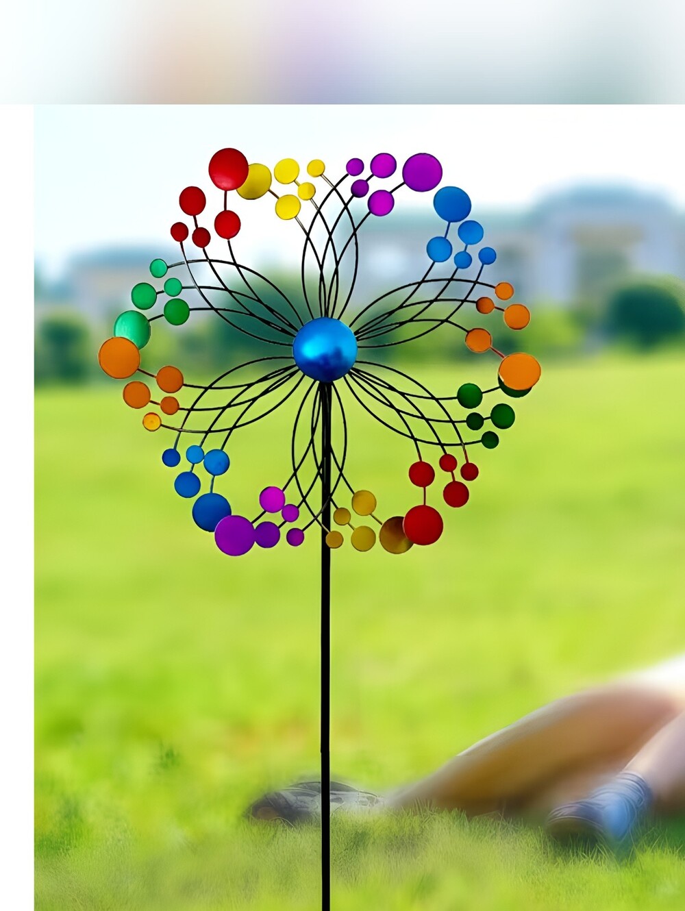 'Starry Night' multi color kinetic wind spinner, 47" x 13"